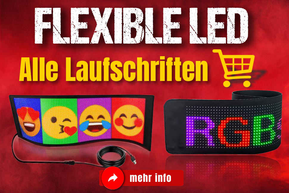 Flexible Laufschrift-Displays – Leuchtbuchstaben-led24